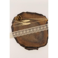 Gül Organze Güpür 70112 - 9 mt Capıcıno Dantel Kenar Süsleme 4.5 cm Eninde