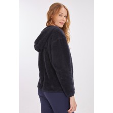 L10159W Liana Kapüşonlu Peluş Ceket