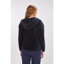 L10159W Liana Kapüşonlu Peluş Ceket