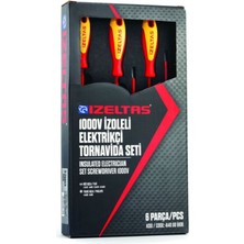 İzeltaş 1000V Elektrikçi İzole Tornavida Set 6 Parça