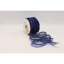 Gül Fırfırlı Lastikler 18 mm Genişlik - 25 mt Lacivert