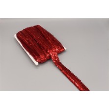 Gül 3 Sıra Pul Şerit - 12 mt Kırmızı