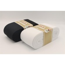 Gül Yumuşak Dokuma Paça Lastikleri Altın 10 cm - 10 mt Beyaz