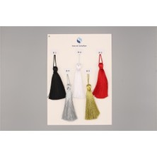 Gül Polyester Püskül - 12 cm Gümüş