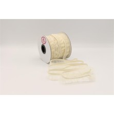 Gül Fırfırlı Lastikler 18 mm Genişlik - 25 mt Krem