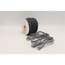 Gül Fırfırlı Lastikler 18 mm Genişlik - 25 mt Gri