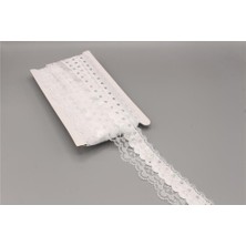 Gül 3312-PULLU Dantelli Şerit - 13 mt Beyaz