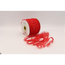 Gül Fırfırlı Lastikler 18 mm Genişlik - 25 mt Kırmızı