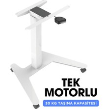 Vesamax Tek Ayaklı Yükseklik Ayarlanabilir Tekerlekli Sehpa/masa Ayağı Beyaz Tablasız