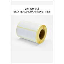 Çılgın Etiket 40X20 Yanyana 5'li Eko Termal Etiket - Rulo Barkod Etiket - 2500 Adet