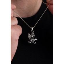 TMT Silver Gümüş Kartal Eskitme Erkek Kolye