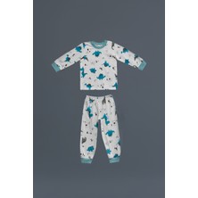 Baby Class Erkek Çocuk  Pamuklu Uzun Kollu Pijama Takımı Dinazor 7-8 Yaş