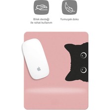 Byars Bilişim Byars-Kedi Çizimli Bilek Destekli Dikdörtgen Mouse Pad Mouse Altlığı.-Byars