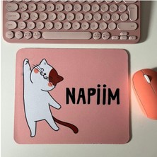 Byars Bilişim Byars-Kedi Mouse Pad, 21X17 Cm, Kaymaz Taban, Ev, Ofis ve Oyun Için Rahat ve Yumuşak Mousepad-Byars