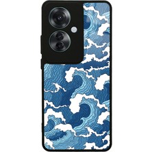 S-Case Oppo Reno 11F 5g Mavi Dalga Tasarımlı Glossy Telefon Kılıfı