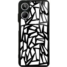 S-Case Oppo Realme 10 White And Black Tasarımlı Glossy Telefon Kılıfı