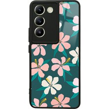 S-Case Vivo V30 Lite Leaf Flovers Tasarımlı Glossy Telefon Kılıfı
