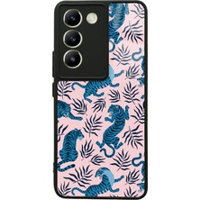 S-Case Vivo V30 Lite Mavi Kaplan Tasarımlı Glossy Telefon Kılıfı