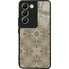 S-Case Vivo V30 Lite Krem Motif Tasarımlı Glossy Telefon Kılıfı