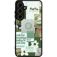 S-Case Samsung S24 Fe Green Sticker Tasarımlı Glossy Telefon Kılıfı