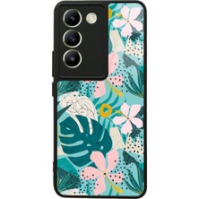 S-Case Vivo V30 Lite Yaprak Sanatı Tasarımlı Glossy Telefon Kılıfı