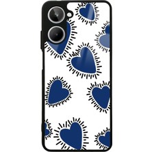 S-Case Oppo Realme 10 Mavi Kalp Tasarımlı Glossy Telefon Kılıfı