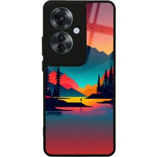 S-Case Oppo Reno 11F 5g Günbatımı Tasarımlı Glossy Telefon Kılıfı