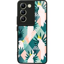 S-Case Vivo V30 Lite Retro Papağan Tasarımlı Glossy Telefon Kılıfı