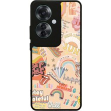 S-Case Oppo Reno 11F 5g Vintage Sticker Tasarımlı Glossy Telefon Kılıfı