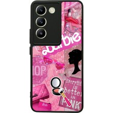 S-Case Vivo V30 Lite Barbie Make-Up Tasarımlı Glossy Telefon Kılıfı
