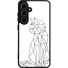 S-Case Samsung S24 Fe Cat Draw Tasarımlı Glossy Telefon Kılıfı
