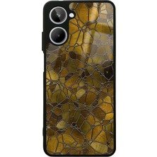 S-Case Oppo Realme 10 Kahve Geometrik Tasarımlı Glossy Telefon Kılıfı