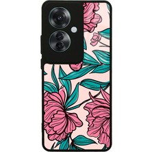 S-Case Oppo Reno 11F 5g Fuşya Çiçekli Tasarımlı Glossy Telefon Kılıfı