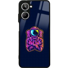 S-Case Oppo Realme 10 Neon Astronot Tasarımlı Glossy Telefon Kılıfı