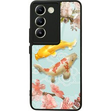 S-Case Vivo V30 Lite Koi Balığı Tasarımlı Glossy Telefon Kılıfı