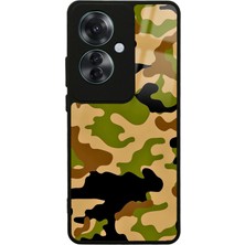 S-Case Oppo Reno 11F 5g Kamuflaj Tasarımlı Glossy Telefon Kılıfı
