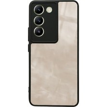 S-Case Vivo V30 Lite Süt Kahvesi Mermer Tasarımlı Glossy Telefon Kılıfı