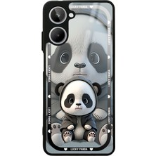 S-Case Oppo Realme 10 White Lucky Panda Tasarımlı Glossy Telefon Kılıfı