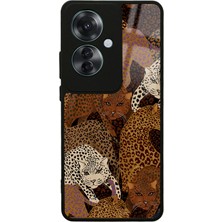 S-Case Oppo Reno 11F 5g Leoparlar Tasarımlı Glossy Telefon Kılıfı