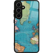 S-Case Samsung S24 Fe Atlantic Map Tasarımlı Glossy Telefon Kılıfı