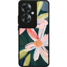 S-Case Oppo Reno 11F 5g Suluboya Çiçek Tasarımlı Glossy Telefon Kılıfı