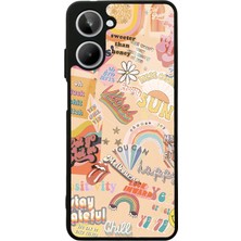 S-Case Oppo Realme 10 Vintage Sticker Tasarımlı Glossy Telefon Kılıfı