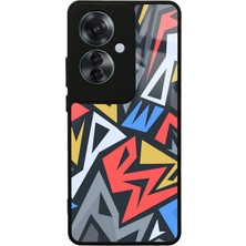 S-Case Oppo Reno 11F 5g Renkli Geometrik Tasarımlı Glossy Telefon Kılıfı