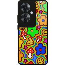 S-Case Oppo Reno 11F 5g Neon Flowers Tasarımlı Glossy Telefon Kılıfı