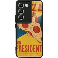 S-Case Vivo V30 Lite Pizza Tasarımlı Glossy Telefon Kılıfı