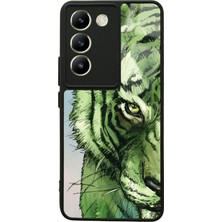 S-Case Vivo V30 Lite Green Kaplan Tasarımlı Glossy Telefon Kılıfı
