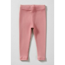 Perendi Pamuk Yumuşak Doku Kız Çocuk Tayt Somon