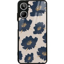 S-Case Oppo Realme 10 Blue Flowers Tasarımlı Glossy Telefon Kılıfı