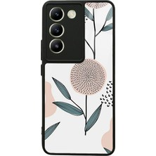 S-Case Vivo V30 Lite Nude Yaprak Tasarımlı Glossy Telefon Kılıfı