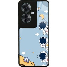 S-Case Oppo Reno 11F 5g Mini Astronot Tasarımlı Glossy Telefon Kılıfı